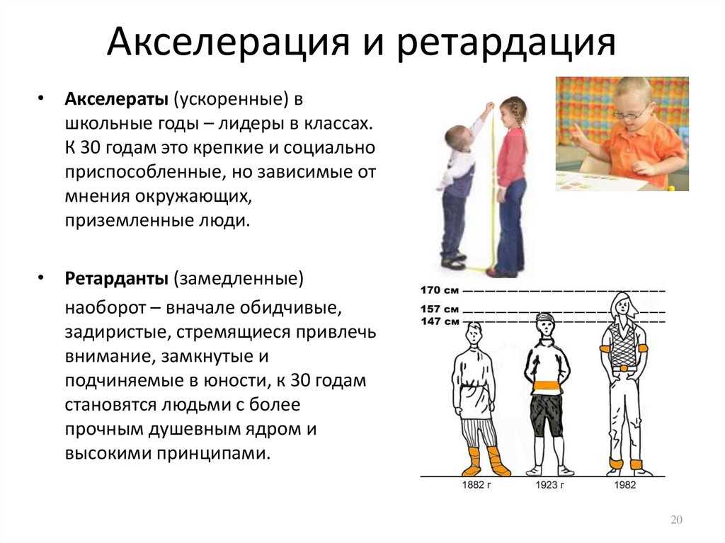 Современная схема возрастной периодизации акселерация и ретардация